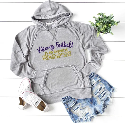 Vista 2 de Vikings - Sudadera con capucha unisex para hombre y mujer, camiseta de Minnesota Vikings Football is my Favorite Season Ultra suave y ligera