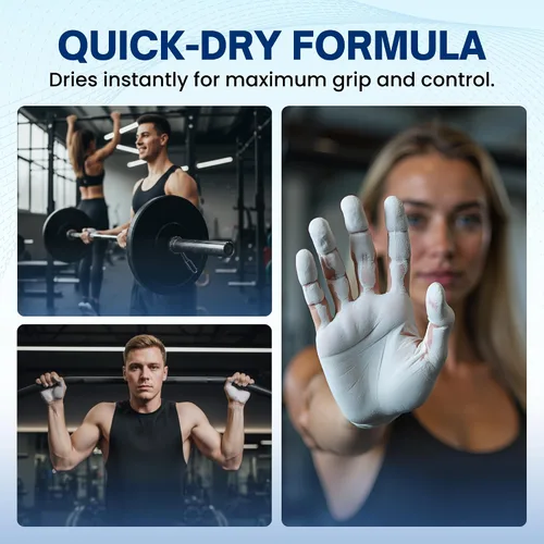Vista 5 de Liquid Chalk for Weightlifting, Gym and Workout Hand Chalk for Grip Fast Drying Grip Chalk For Lifting, Powerlifting, Pull Ups, Cheer, Gymnastics