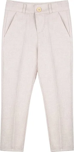 Vista 7 de Lilax Traje formal de 4 piezas para niños, chaleco, pantalones y corbata, Blanco