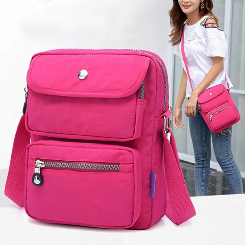 Vista 2 de KARRESLY Bolso cruzado para mujer, bolso de hombro pequeño, de nailon, impermeable, con múltiples bolsillos