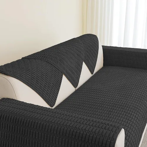 Vista 4 de Muamar Funda para Cama de Perro Protector de Sofá, Antideslizante Impermeable Fundas de Sofá para Sala de Estar Fundas de Sofá, Tapete de Sofá, Negro