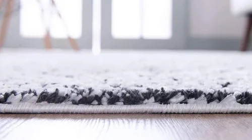 Vista 5 de Unique Loom Morocco Collection - Alfombra de área con borde abstracto, diamante, bohemio, 2 pies 2 x 3 pies, marfil/negro