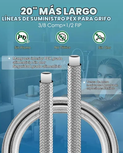 Vista 3 de Bomba de recirculación de agua caliente instantánea con válvula de derivación ajustable de acero inoxidable para calentadores de agua de tanque
