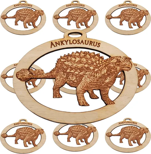 Vista 8 de Ankylosaurus - Adorno de dinosaurio para niños, adornos de Navidad para niños y niñas, lindo recuerdo de fiesta de dinosaurio, decoraciones únicas
