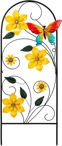 Vista 9 de YEAHOME Decoración de jardín para exteriores, estacas decorativas de colibrí de 33 pulgadas con flores rosas para decoración de jardín de primavera