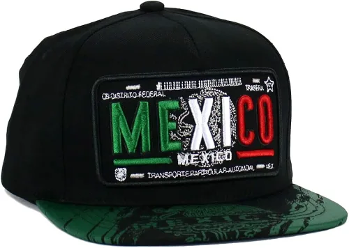 Vista 3 de Gorra de béisbol de algodón con diseño de placa de automóvil de los Estados de México