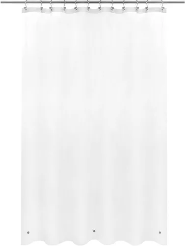 Vista 24 de Barossa Design - Forro de cortina estrecho de PEVA para ducha, con 3 imanes, impermeable, para cabina de baño pequeña, sin PVC, ojales metálicos