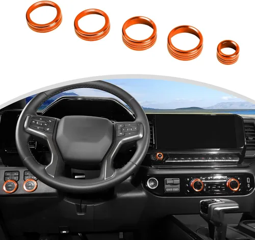 Vista 8 de CheroCar Kit de moldura de perilla de control para Chevy Silverado GMC Sierra1500 LT y superiores 2022-2025, para 2024-2025 2500HD/3500HD LT