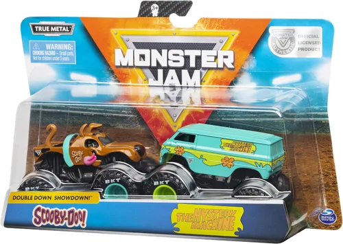 Vista 5 de Monster Jam, Camiones monstruo fundidos a presión oficiales de Scooby Doo vs. Mysterty Machine, escala 1:64, paquete de 2