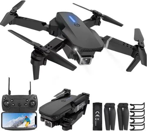 Vista 10 de Mini dron con cámara para adultos – Regalo de juguete de Navidad para principiantes de 15 años – Multirotores cuadricópteros RC UAV plegable