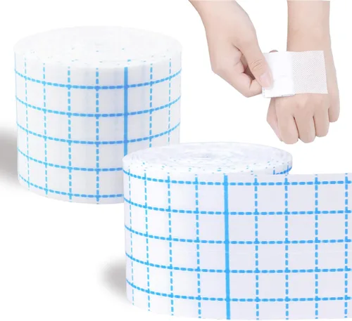 Vista 7 de 2 rollos de cinta elástica no tejida de 10.9 yardas, vendajes adhesivos no tejidos, cinta de vendaje transpirable (1.96 pulgadas, 3.14 pulgadas)