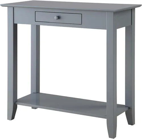 Vista 6 de Convenience Concepts American Heritage - Librero de escalera con cajón para archivos, Pino, Blanco