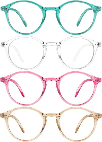 Vista 8 de Yogo Vision Blue Light Blocking Glasses Men Women Computer Anti Eyestrain Glasses Round Frame Blue Light Blocker Eyeglasses