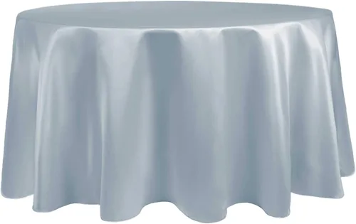 Vista 5 de Ultimate Textile Mantel redondo de satén nupcial de 60 pulgadas, se adapta a mesas de menos de 60 pulgadas de diámetro, berenjena morado berenjena