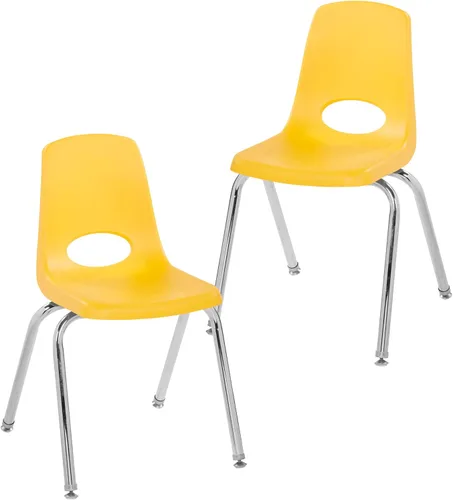 Vista 25 de FDP 15407-BL - Silla escolar apilable de 8 pulgadas con deslizadores de Azul