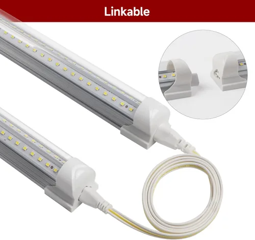 Vista 4 de Lámpara LED de tienda de 3 pies, tubo T8 en forma de V, 30 W, 4680 lm, 6000 K, lámpara LED enlazable para tienda, tubo de luz de 3 pies, eléctrica