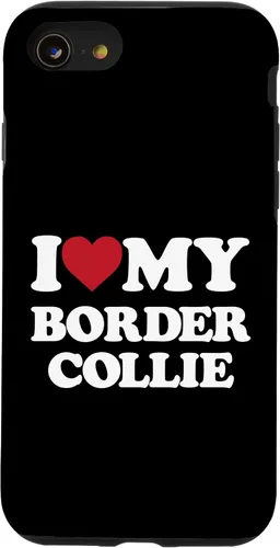 Vista 18 de iPhone 16 I Love My Border Collie - I Heart My Border Collie Case