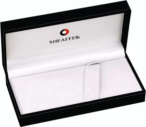 Vista 2 de Sheaffer Bolígrafo de rayas con ribete de placa cromada, color negro azabache