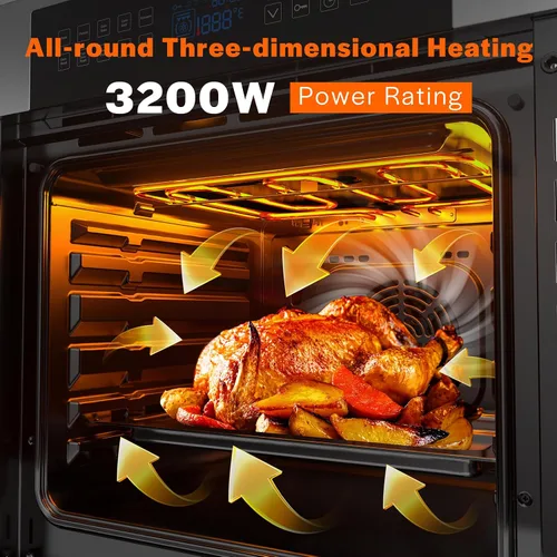 Vista 4 de Empava 24" 2.3 cu ft Single Electric Convection Touch Oven, Stainless Steel