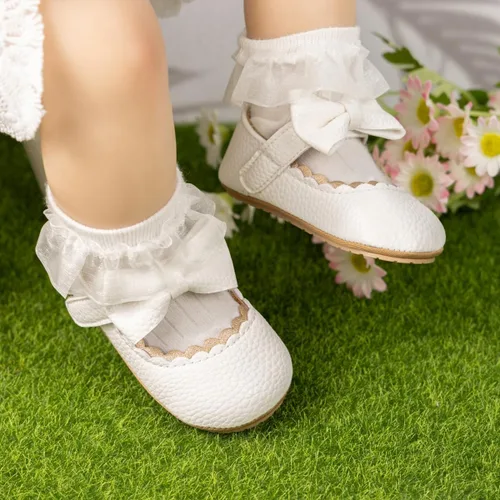 Vista 4 de Zoolar Zapatos planos de princesa suaves para bebés, zapatos planos para boda, Mary Jane, antideslizantes, para recién nacidos, bautizo, suela