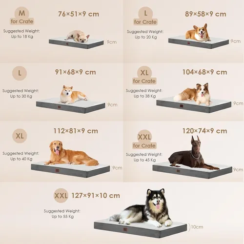 Vista 2 de EHEYCIGA Camas ortopédicas para perros, cama para perros con funda extraíble lavable, todos los tamaños de perros