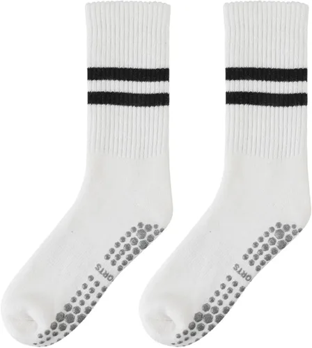 Vista 3 de Kzkcy Calcetines de pilates de yoga con empuñaduras para mujer, antideslizantes, atléticos, calcetines para entrenamiento, barre ballet, calcetines
