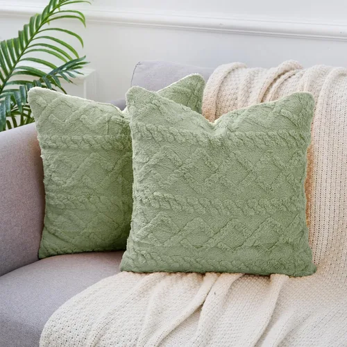 Vista 13 de uxcell Juego de 2 fundas de almohada de felpa de lana sintética, fundas de almohada con patrones geométricos, fundas de almohada decorativas