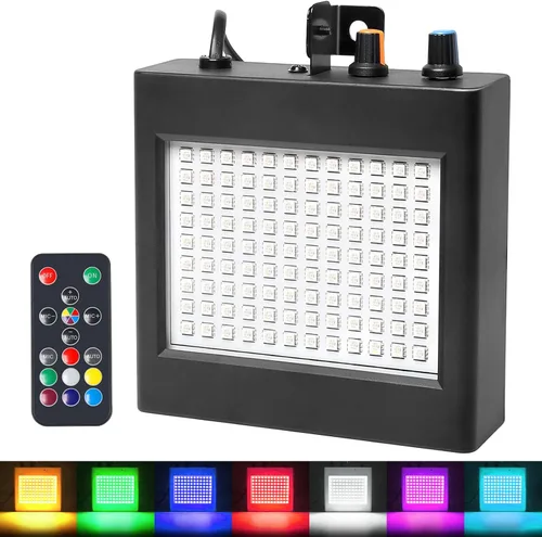 Vista 8 de Luz estroboscópica LED, 108 luces LED blancas intermitentes, flashbulb, estroboflash, estroboflash, cuerpo negro, uso para discoteca, salón