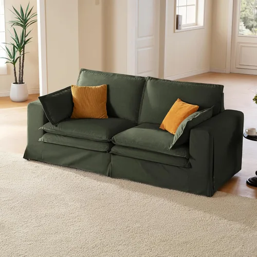 Vista 17 de Sofá modular lavable de gran tamaño de 89 pulgadas, sofá nube con funda totalmente extraíble, sofás seccionales para sala de estar, tela