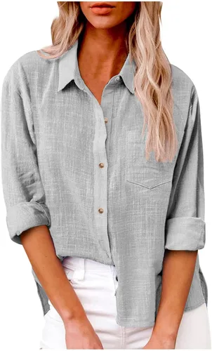 Vista 74 de SMIDOW Camisa de algodón y lino con botones para mujer