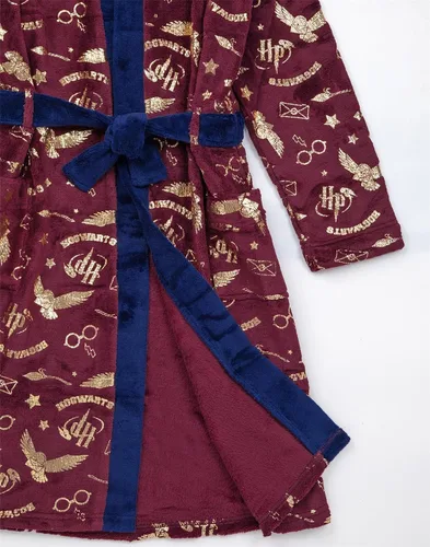 Vista 7 de Harry Potter Bata de pijama para niños con opciones rojas o azules, Azul