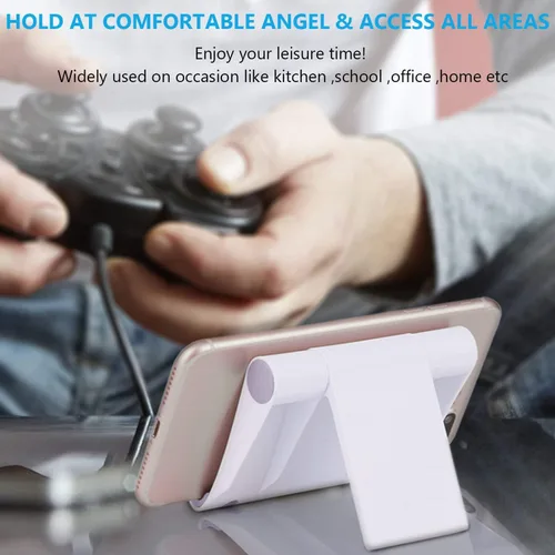 Vista 7 de Soporte multiángulo para teléfono celular, soporte para montaje en cuna, estación de carga, tableta, cama de escritorio, oficina, escuela, cocina