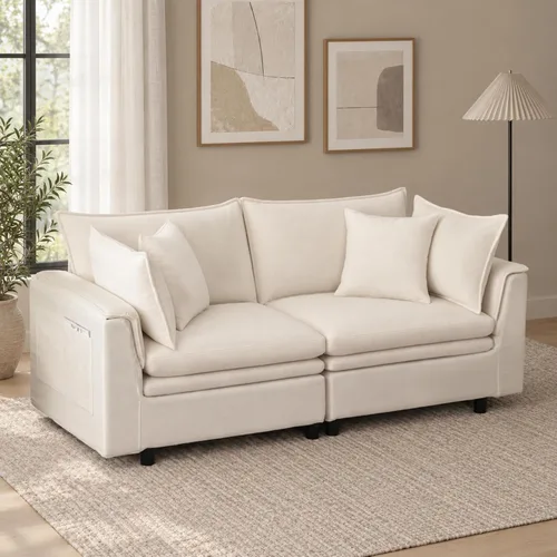 Vista 14 de Sofá modular modular de 113.4 pulgadas con otomana de almacenamiento Gris