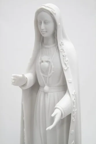 Vista 8 de Figura de escultura de estatua religiosa católica italiana de Nuestra Señora de Fátima María de 24 pulgadas, colección Vittoria hecha en Italia