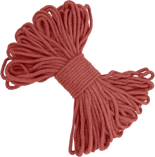 Vista 44 de Cuerda de macramé de 0.197 in x 22 yardas, cuerda gruesa de hilo de algodón natural, cuerda de colores para colgar plantas de macramé, para colgar