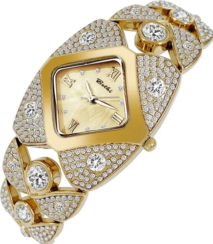 Vista 2 de Gosasa Elegante reloj de pulsera de diamantes para mujer, joyería de moda, reloj de pulsera para mujer, resistente al agua, analógico, de cuarzo