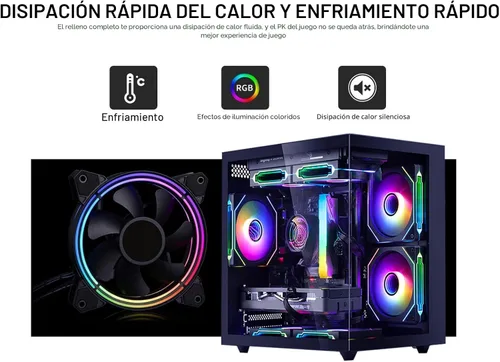 Vista 5 de suevery Prebuilt Desktop Computer Gaming PC Negro PC Memoria DDR4 16G, SSD 512G, AMD Ryzen5 6Cores 3.6G hasta 4.1G, tarjeta gráfica Radeon 4G