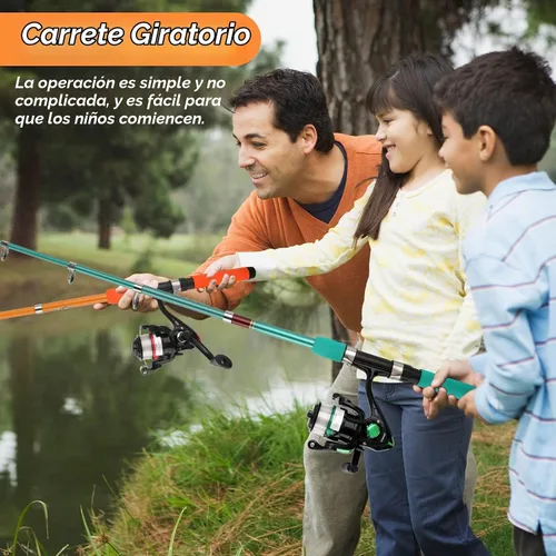 Vista 5 de Telescopic Fishing Pole Set with Spinning Reel Lure Hook Storage Bag