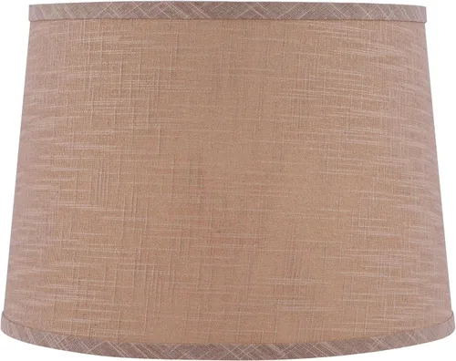 Vista 2 de Aspen Creative 32140 Pantalla de lámpara de construcción araña con forma de imperio de transición de tela dura en lino beige, 12" superior x 14