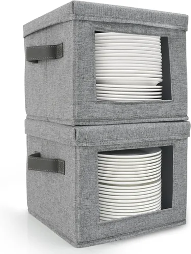 Vista 25 de HOMELUX THEORY 8 piezas de contenedores de almacenamiento de porcelana de carcasa dura, almacenamiento de tazas, copas de vino, utensilios