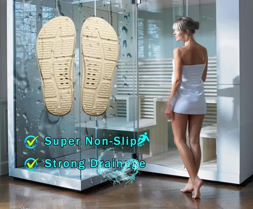 Vista 3 de Chanclas para hombres y mujeres, sandalias de playa, chanclas de ducha, sandalias de verano con almohada de agua, unisex, antideslizantes