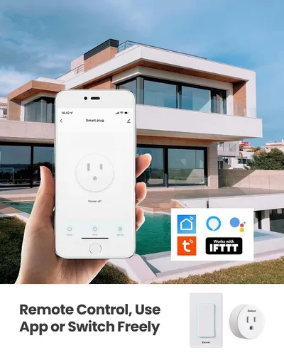Vista 2 de Zoiinet Interruptor de enchufe inteligente, interruptor de tiempo para tomacorriente WiFi de 2.4G, compatible con Alexa, Google Home, Smart Life