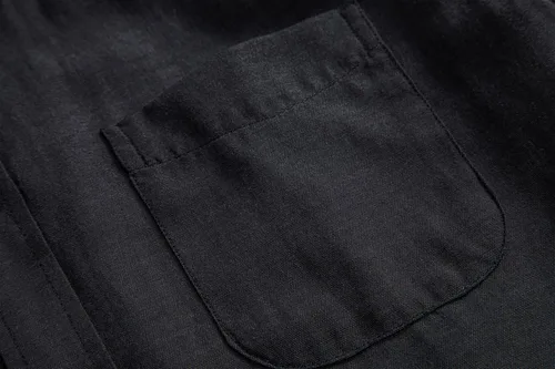 Vista 2 de Camisa Oxford para hombre de manga corta de ajuste normal, camisa casual con botones y bolsillo