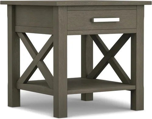 Vista 11 de SIMPLIHOME Kitchener - Mesa auxiliar cuadrada de madera maciza de 21 pulgadas de ancho, color marrón Contemporary accent table with X-design, a