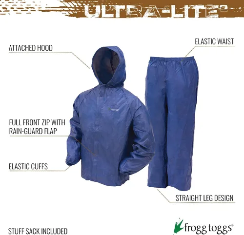 Vista 2 de FROGG TOGGS Traje de lluvia transpirable impermeable Ultra-Lite2 de 2 capas para jóvenes
