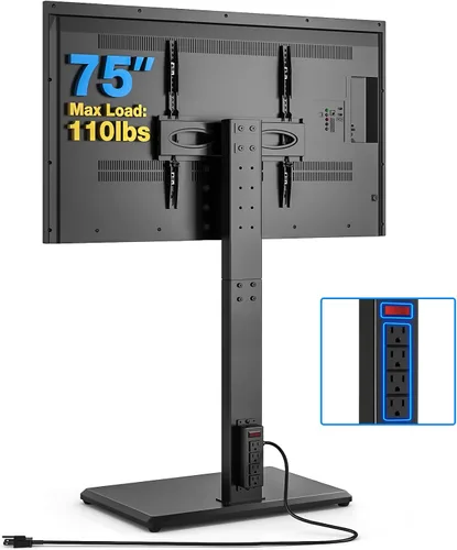 Vista 13 de Rfiver Soporte de TV de piso con 2 estantes para televisores de 32 a 75