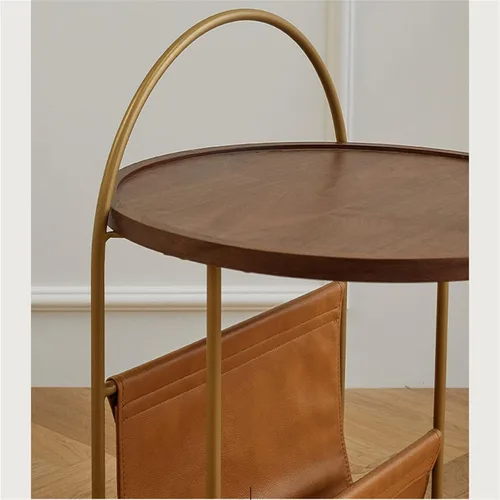 Vista 3 de Mesa auxiliar para sala de estar, sofá, mesa auxiliar redonda, decoración del hogar, mesa de café pequeña retro, sala de estar, oficina, sofá