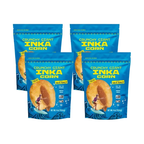 Vista 4 de Inka - Nueces de maíz, maíz gigante tostado sin gluten, sabor original, 4 onzas (paquete de 36)
