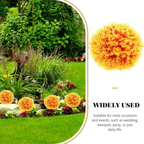 Vista 3 de BESPORTBLE Bola de césped artificial, adorno decorativo de imitación para plantas, esfera redonda, de plástico, bola de planta falsa, decoración