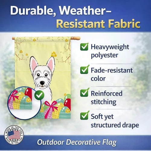 Vista 869 de Caroline's Treasures BB1923GF Bandera decorativa para jardín con diseño de Border Collie, para caza de huevos de Pascua, para jardín, jardín, patio